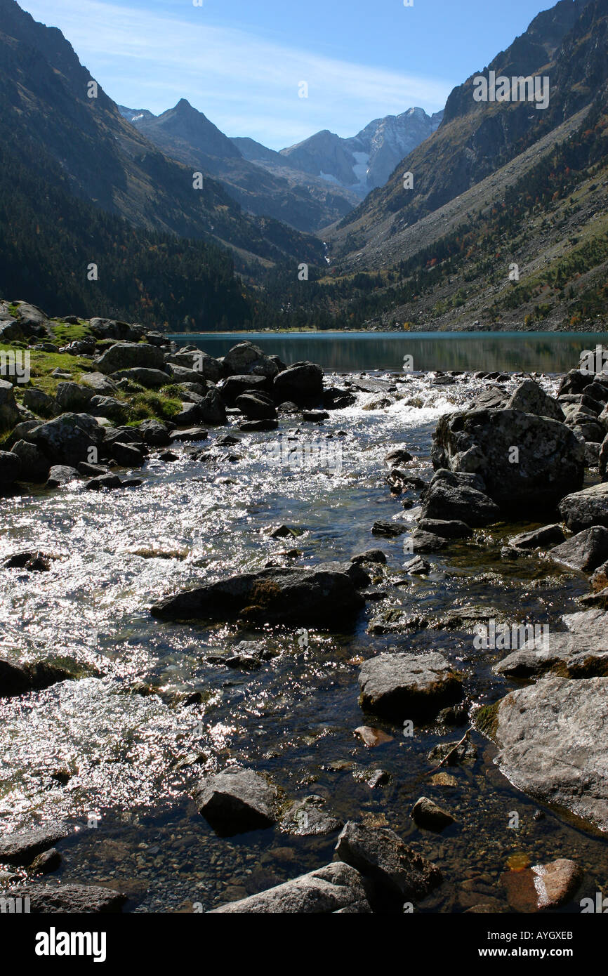 Lac de Gaube Pyrenees France Stock Photo