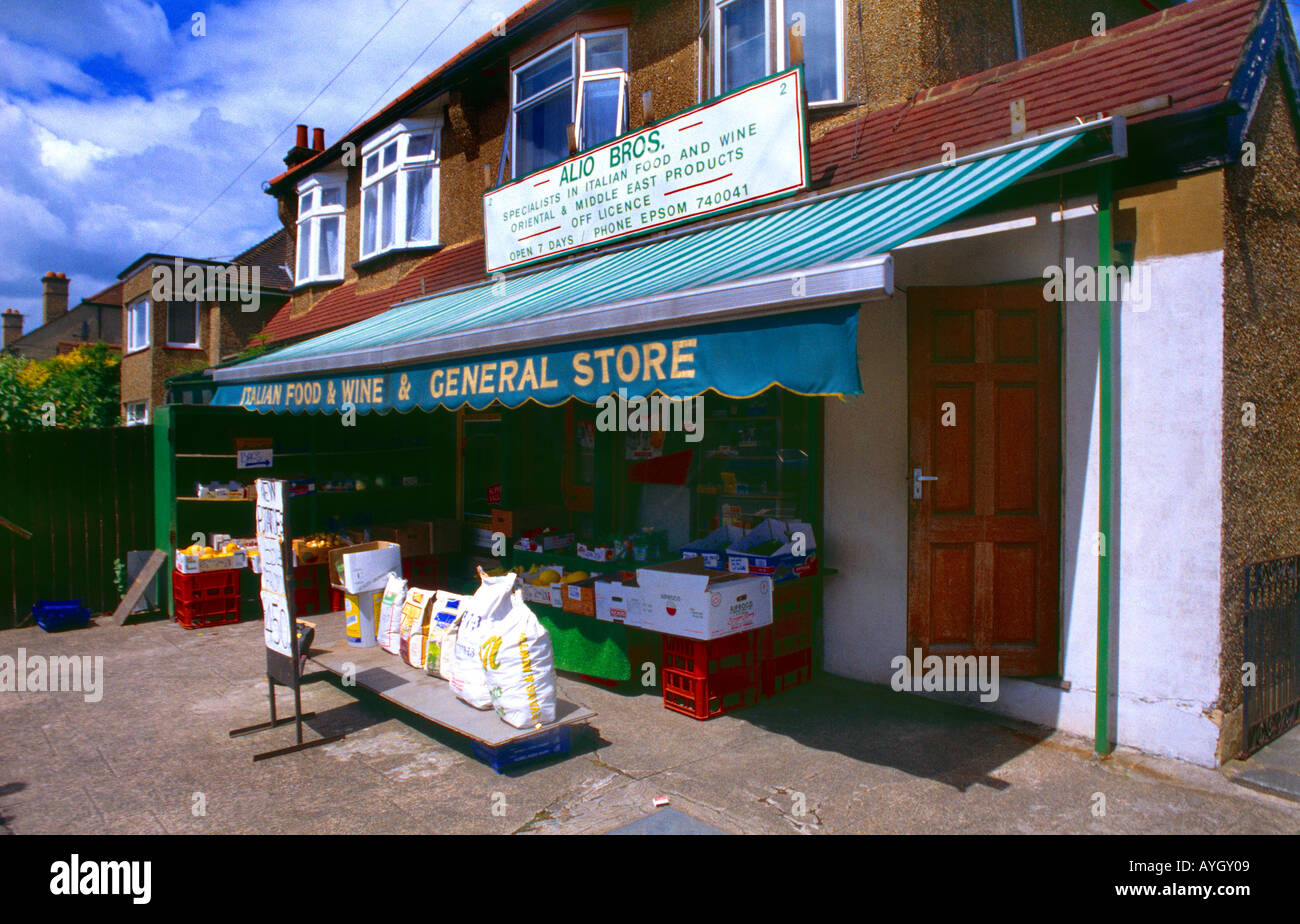 Corner Shop Epsom Surrey Stock Photo Alamy