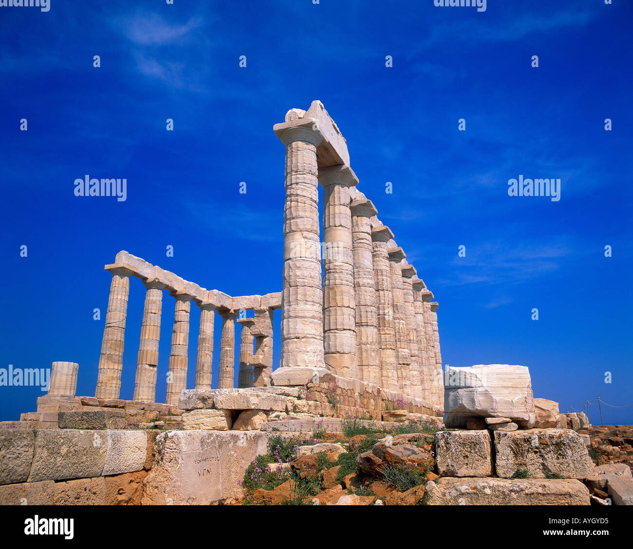 Attica Greece Cape Sounion Temple Of Poseidon Stock Photo - Alamy