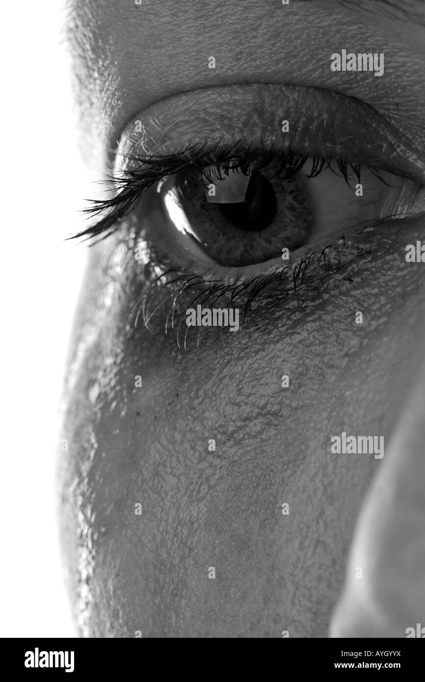 Woman's Crying Eye Stock Photo Alamy