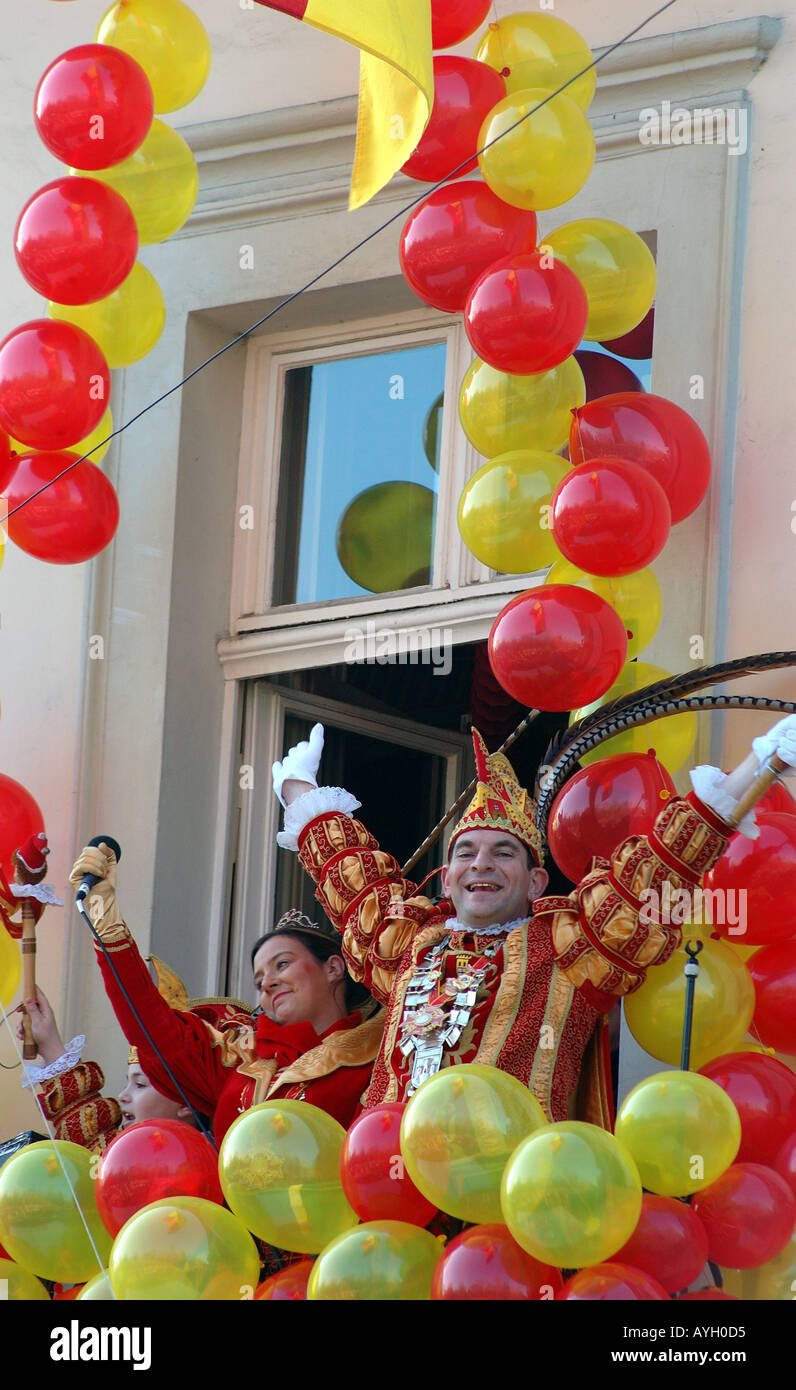 Carnival prince cheering in Bonn Germany Stock Photo