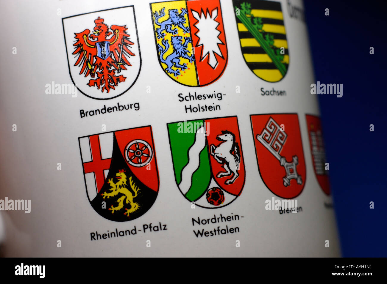 bundesrepublik deutschland germany german republic coat of arms printed on a cup Stock Photo