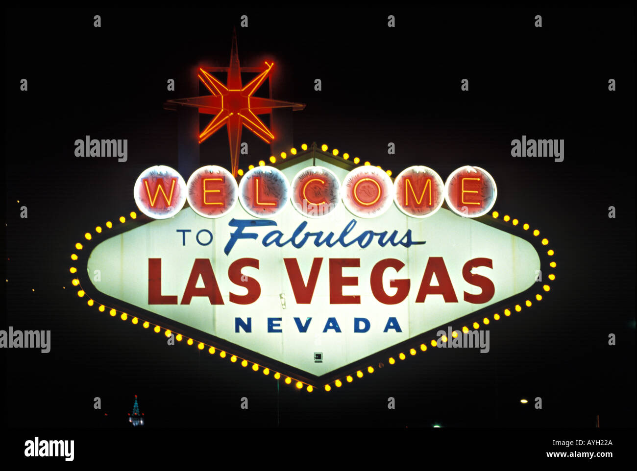 The historic Welcome To Las Vegas sign Stock Photo