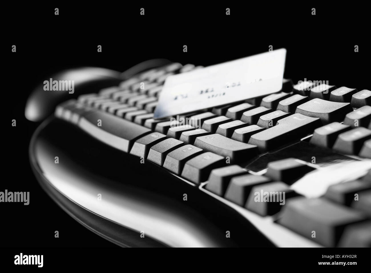 Credit card on computer keyboard Stock Photo Alamy