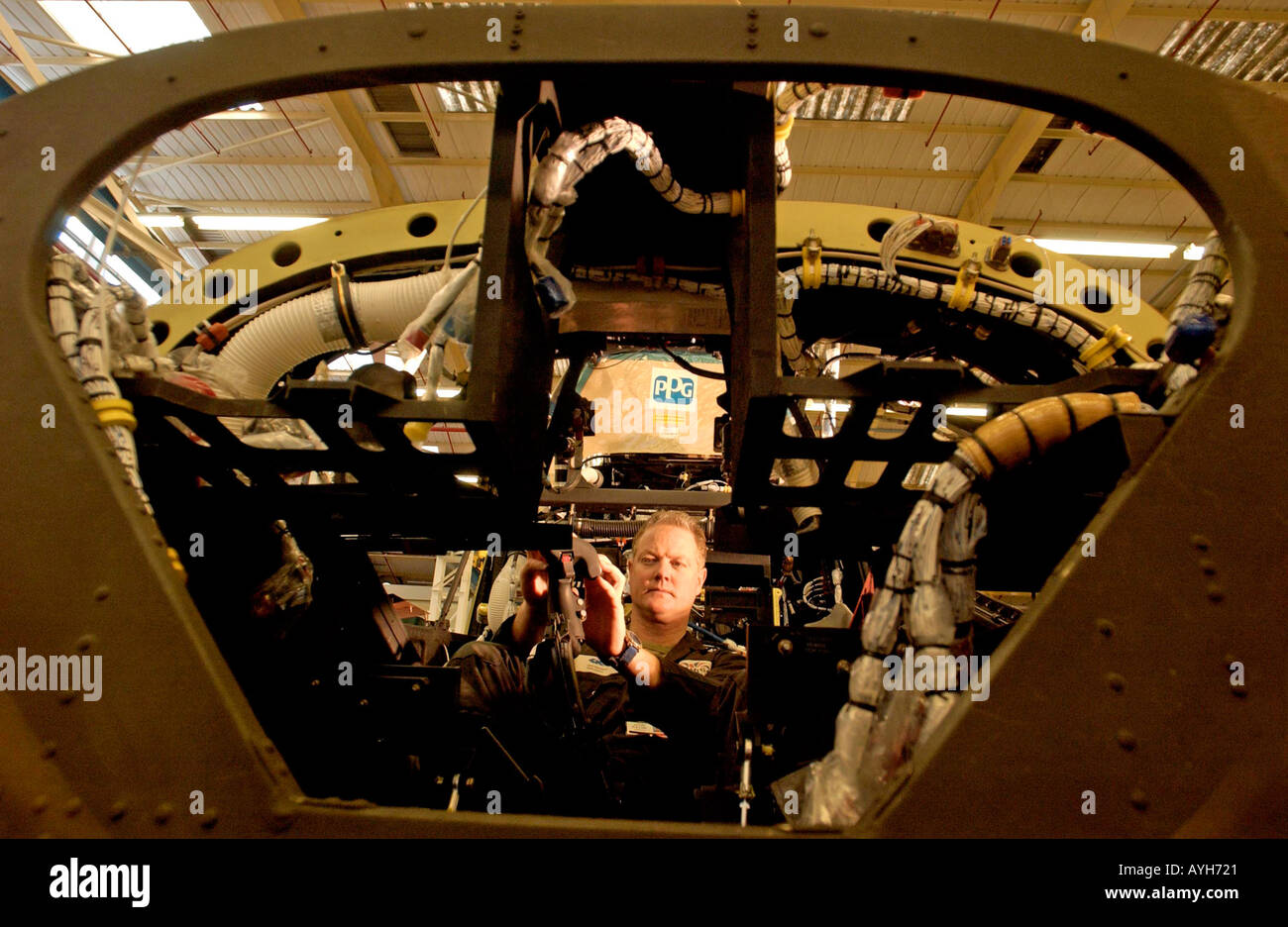 Skilled technician at the Westland Helicopter Factory Yeovil Somerset