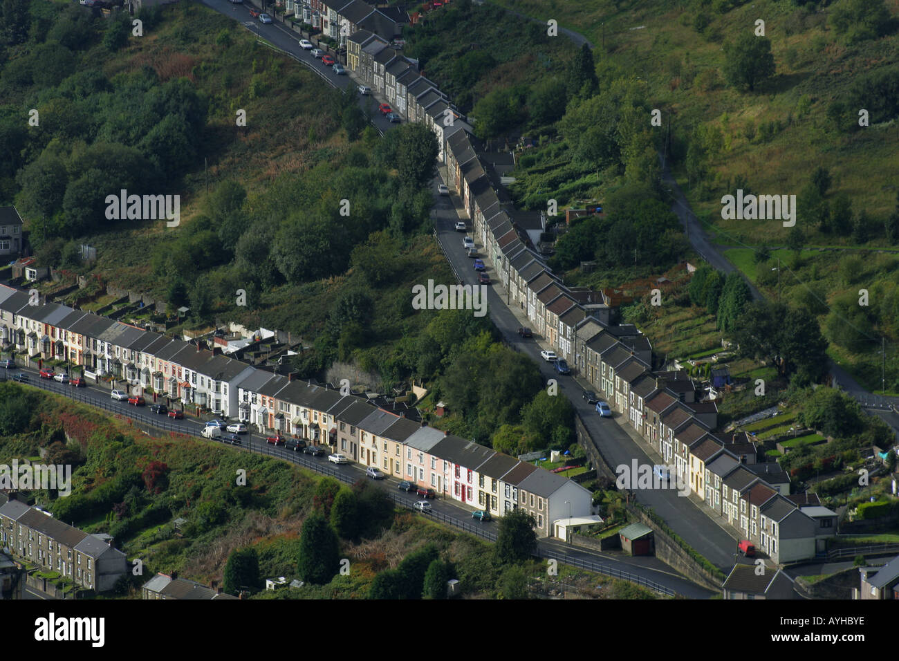 Terraced Houses Ferndale Rhondda Valley Wales Stock Photo Alamy