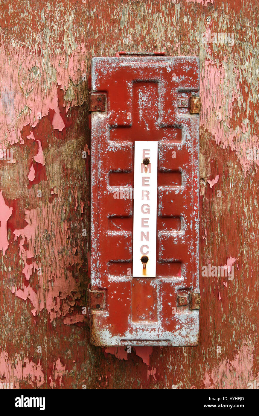 old and weathered life bouy Stock Photo
