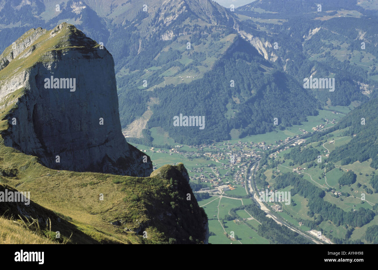 Aussicht von Vordere Niedere im Bregenzer Wald Oesterreich Stock Photo ...