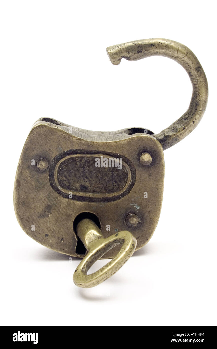 Open Padlock (Gold) Stock Photo