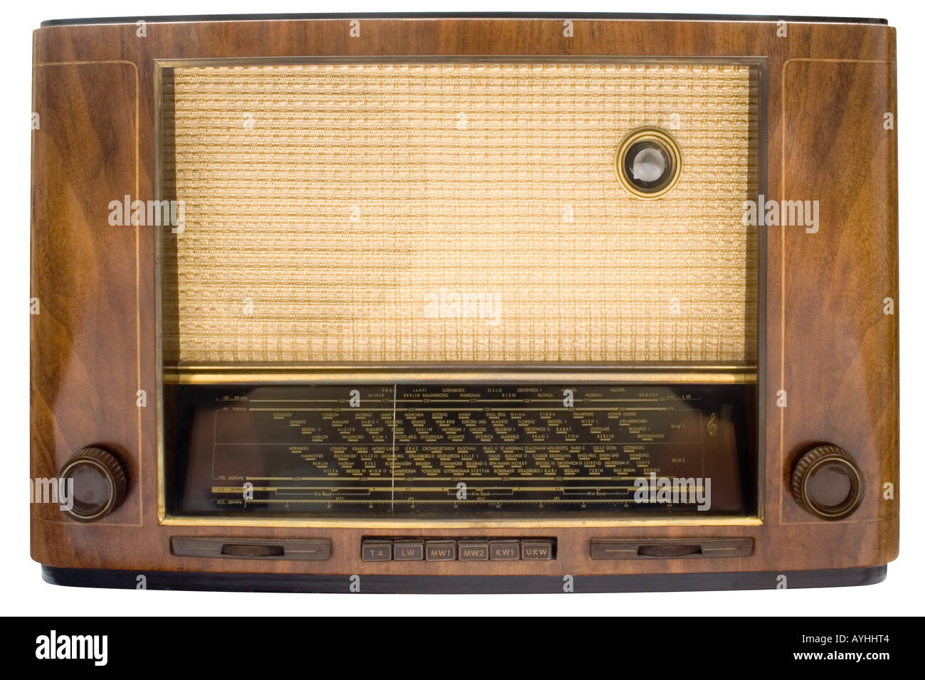 Vintage Tube Radio Stock Photo