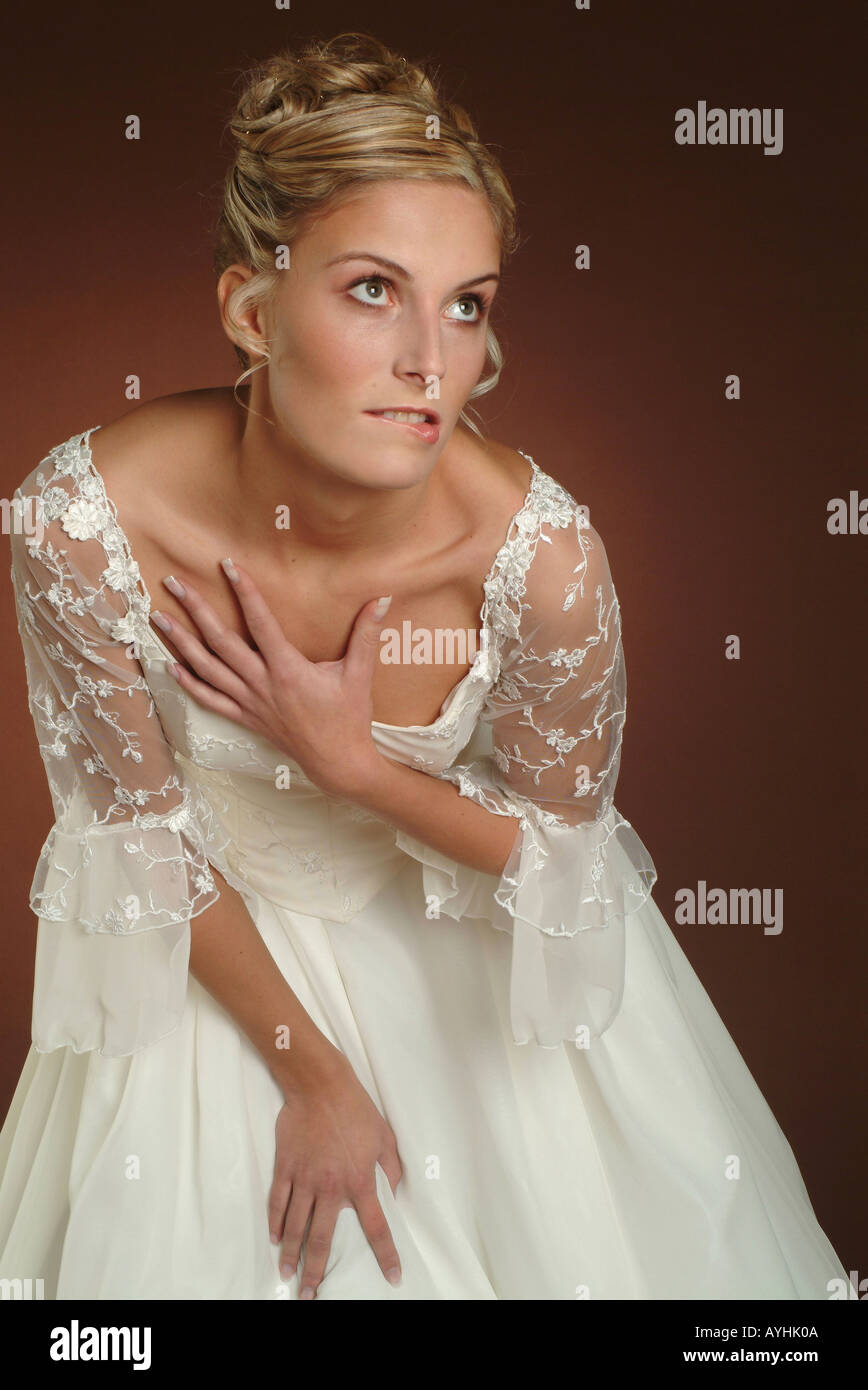 Braut im Hochzeitskleid Stock Photo