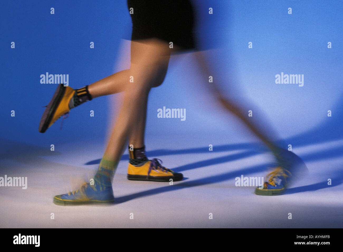 Beine in Bewegung Stock Photo