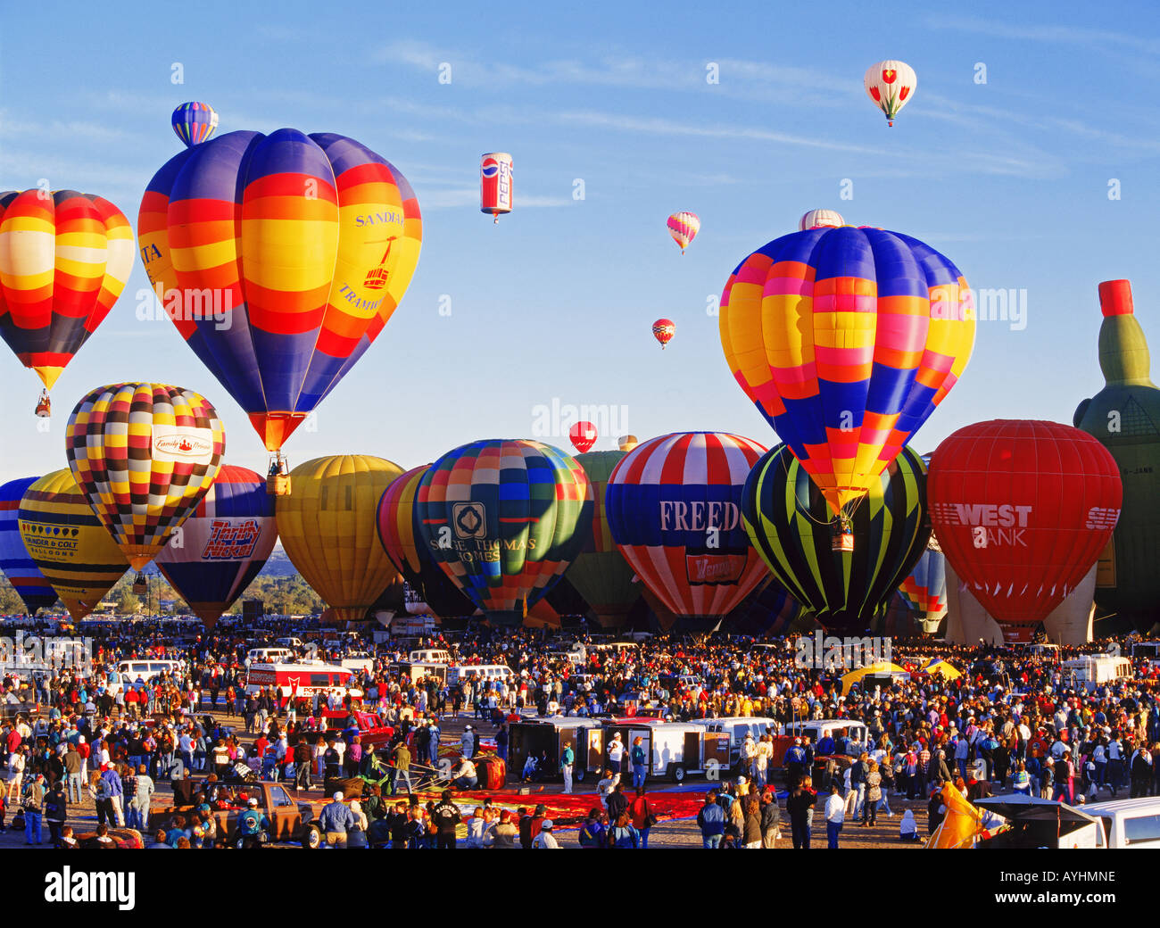 Liftoff at Albuquerque balloon festival in New Mexico Stock Photo