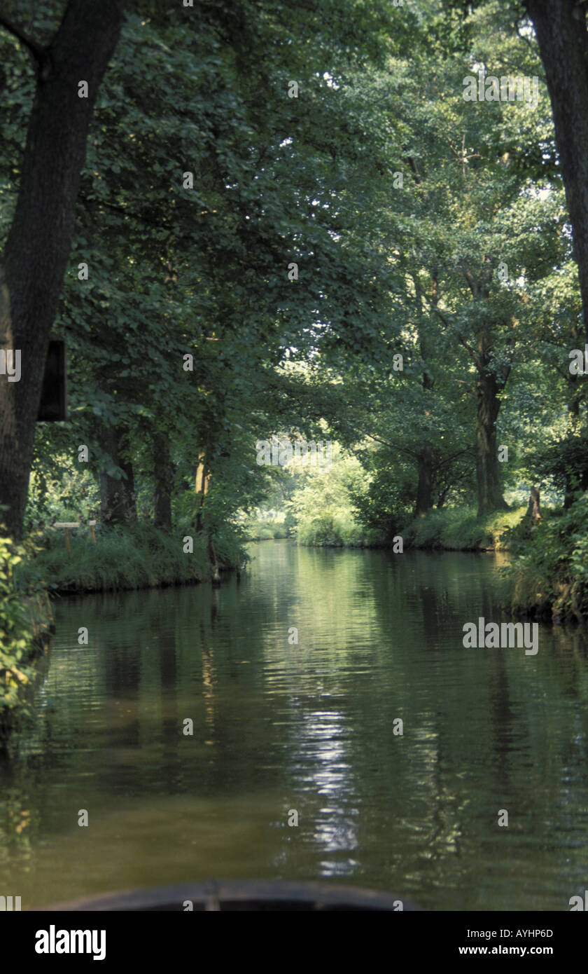 Kanal im Spreewald Stock Photo