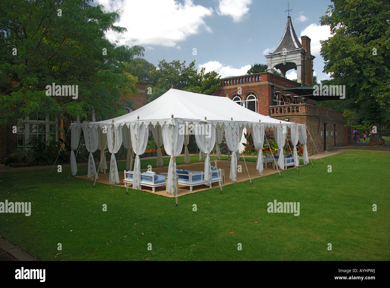 Tent in Holland Park Stock Photo - Alamy