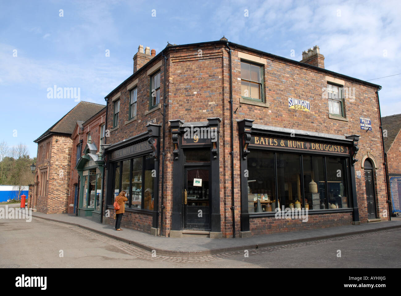 Blists Hill Victorian Town in Telford Shropshire The old chemist shop Stock Photo