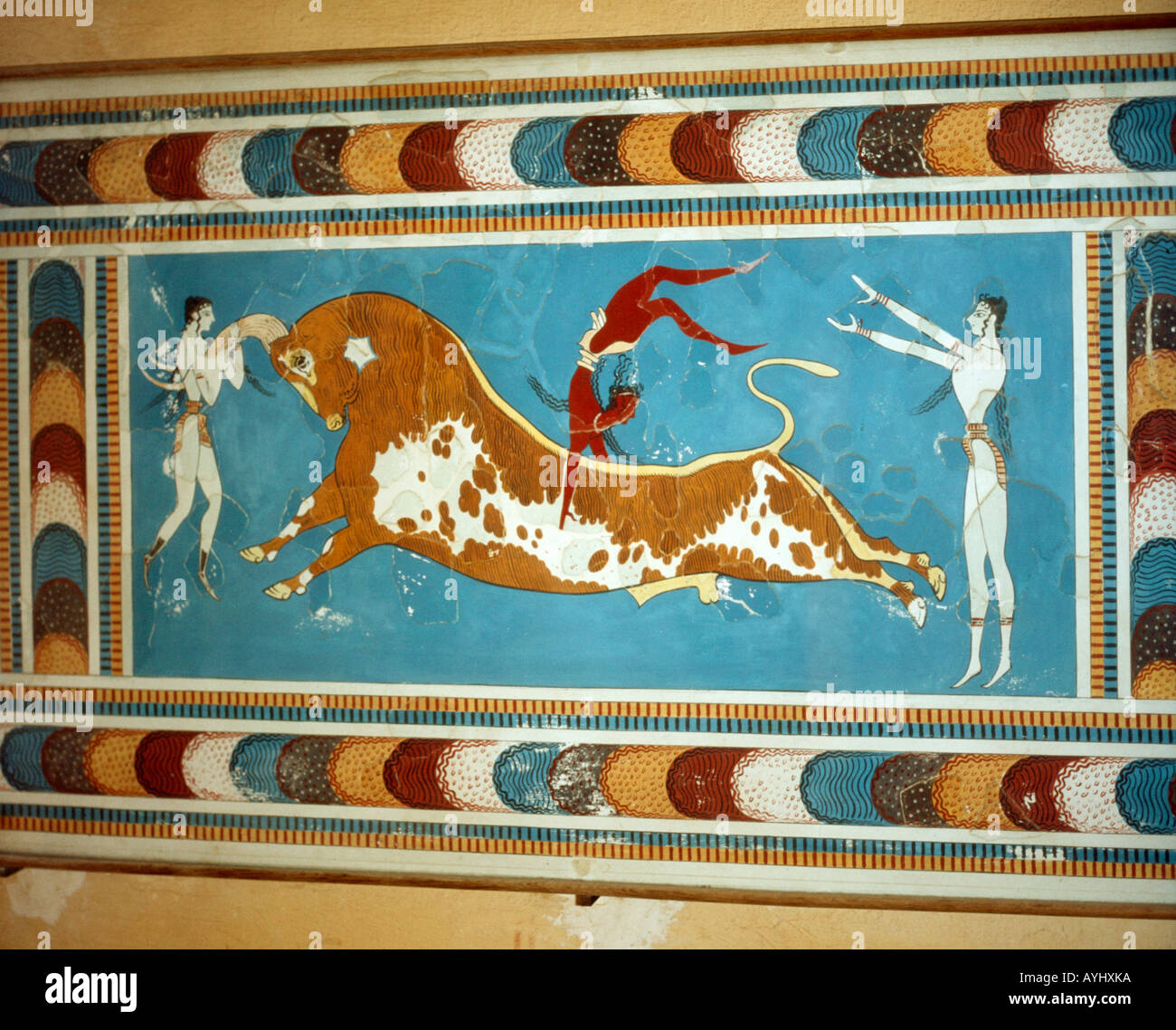 Greece. Crete. Knossos. Minoan Bullfight Stock Photo