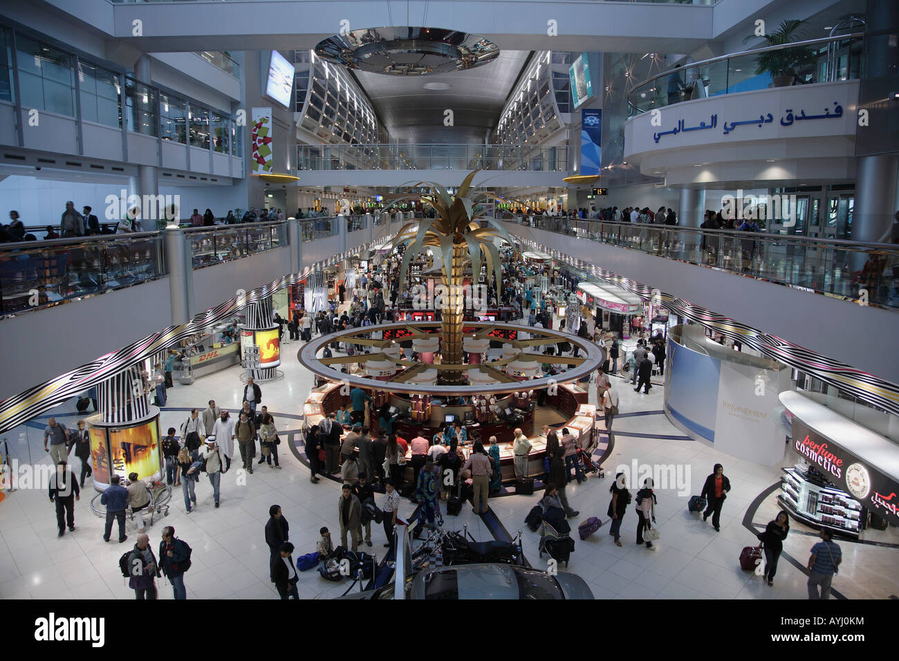 United Arab Emirates Dubai Airport duty free shopping area Stock Photo