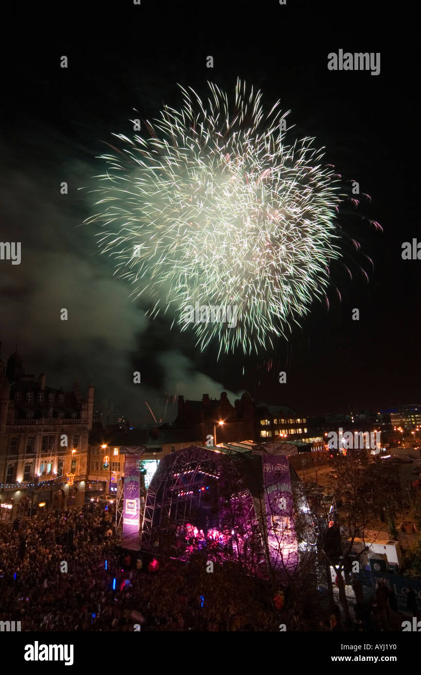 Firework Display over Leeds City Centre for the switching on off the