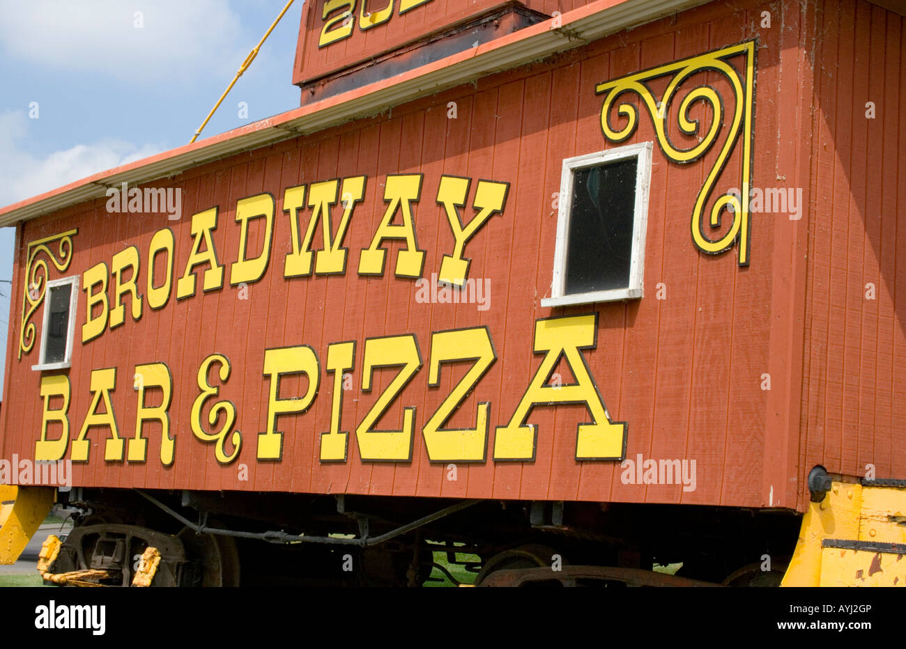 Minneapolis Minnesota USA Railroad caboose used as a billboard sign ...
