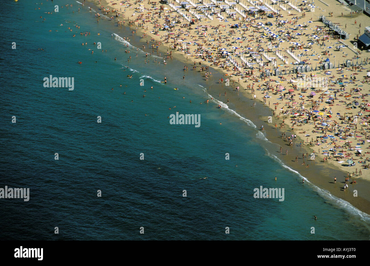 San Sebastian aerial view of beach Stock Photo