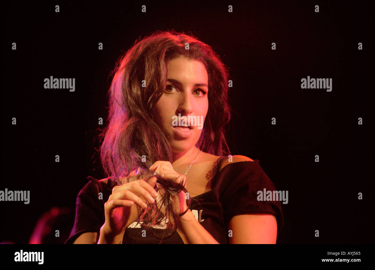 Soul jazz singer Amy Winehouse performing at the Brecon Jazz Festival