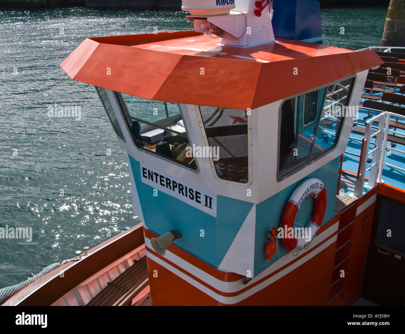 The Enterprise 2 ferry seen from the Prince Of Wales Pier Falmouth Cornwall UK Stock Photo