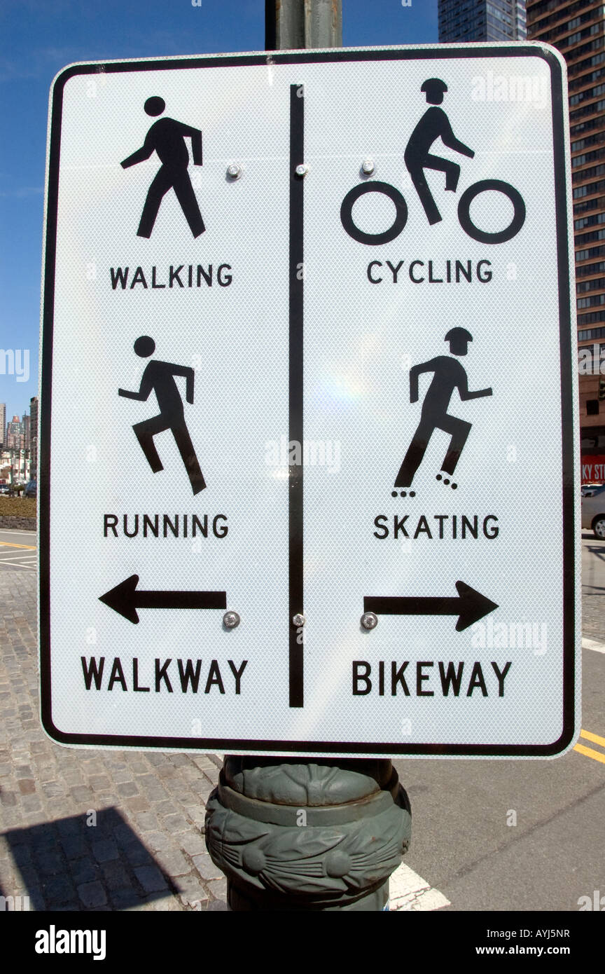Pathways divided between bikes and joggers and runners and walkers in