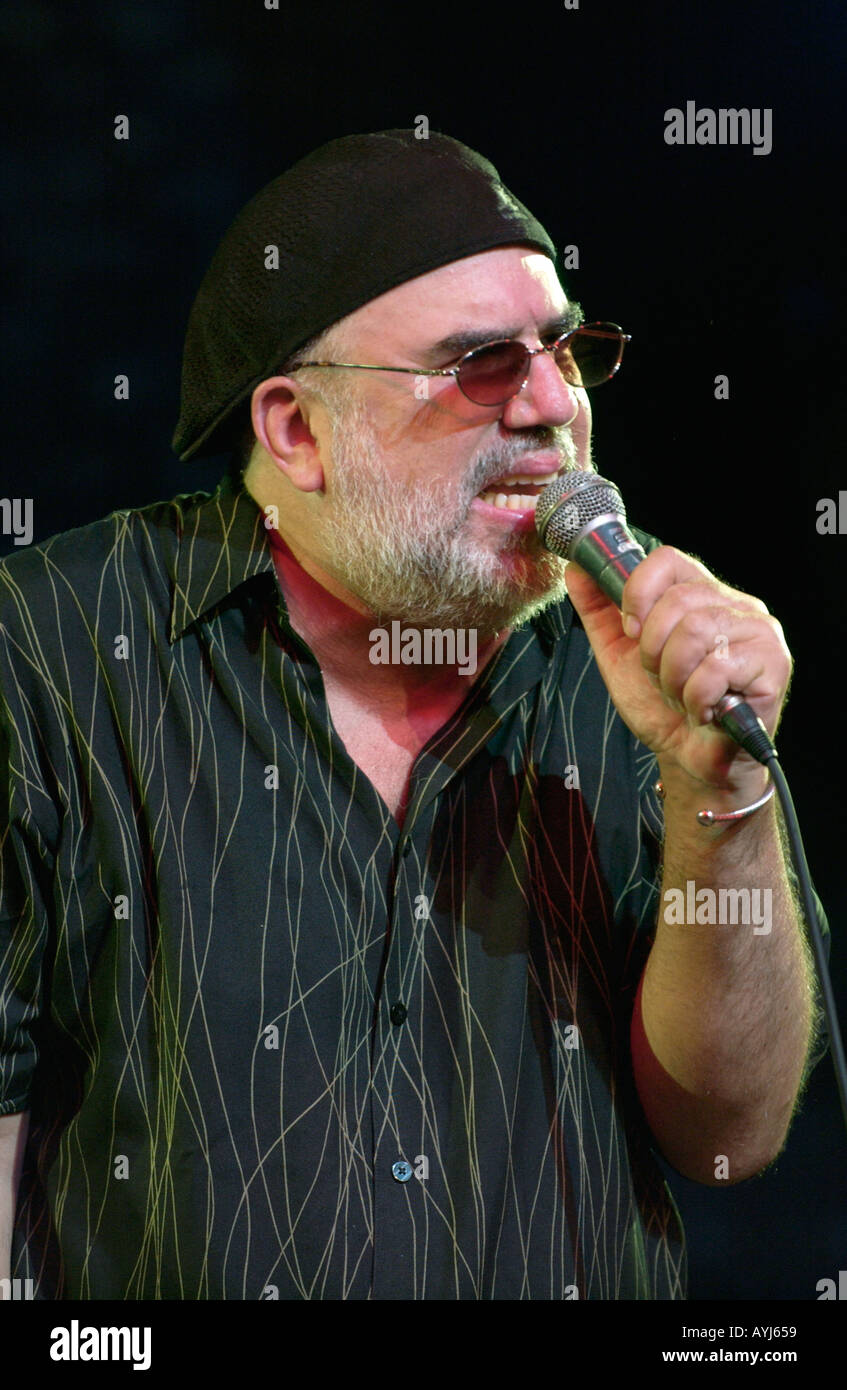 Randy Brecker on vocals with the Bill Evans Soulbop Band 2004 performing at the Brecon Jazz Festival Powys Wales UK Stock Photo