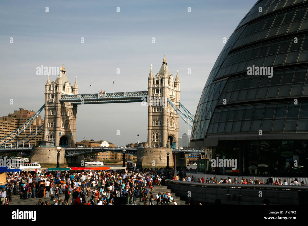 Tower Bridge and Mayor of London GLA building London, England Stock Photo