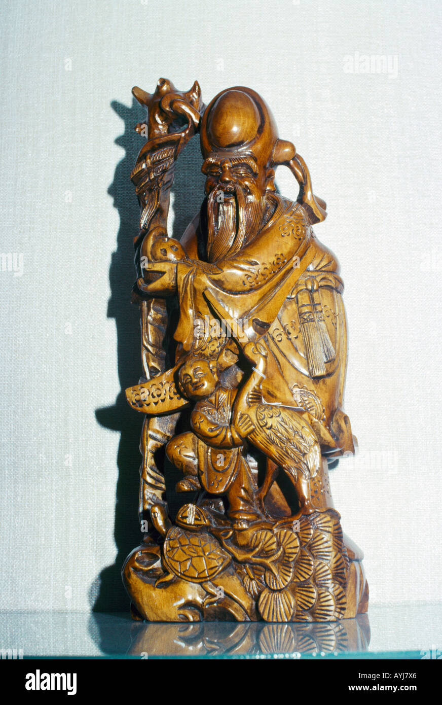 Taipei Taiwan Confucius Hand Carved Figure  Handicraft Centre Stock Photo
