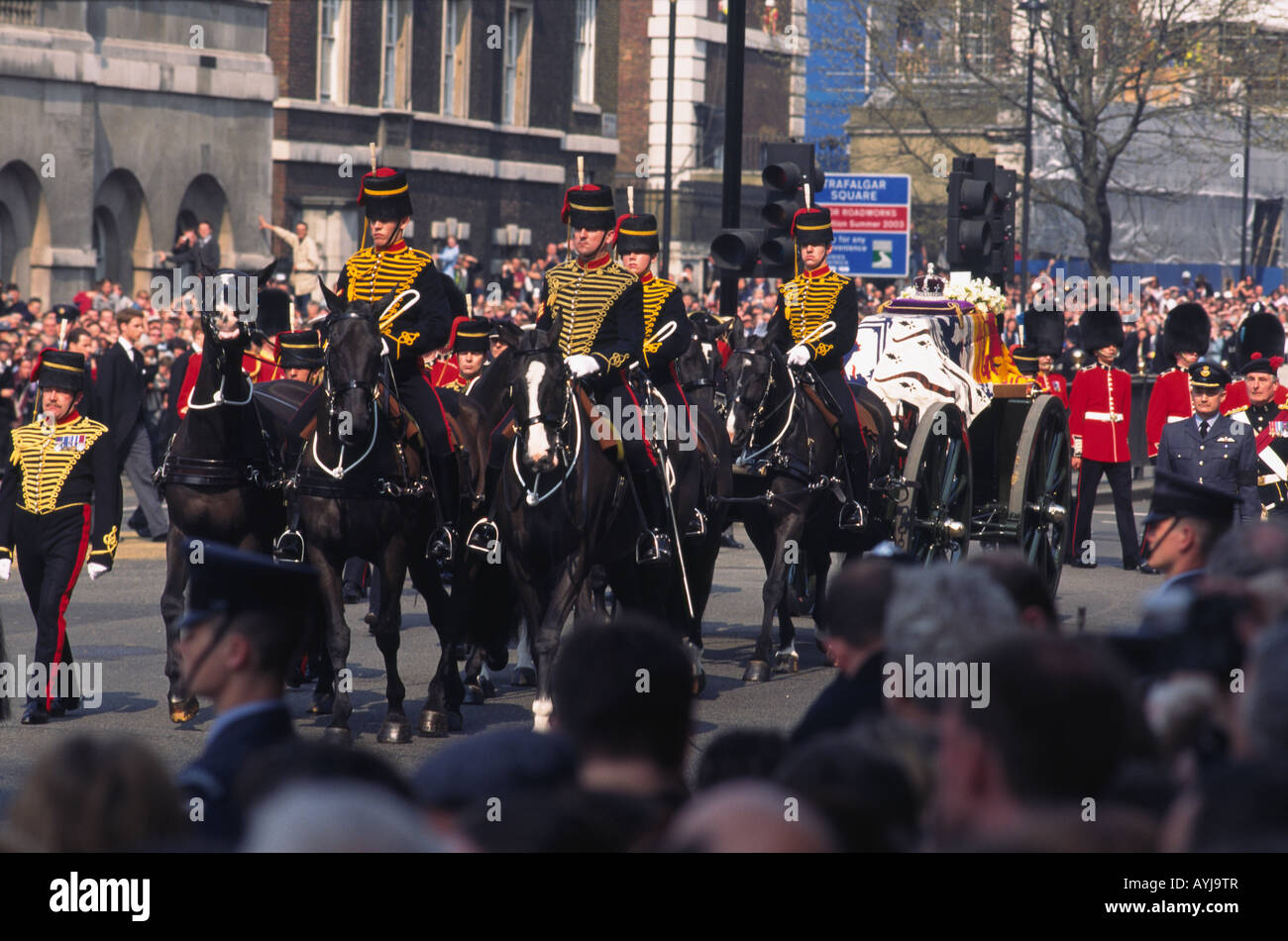 The funeral of Queen Elizabeth the Queen Mother Stock Photo