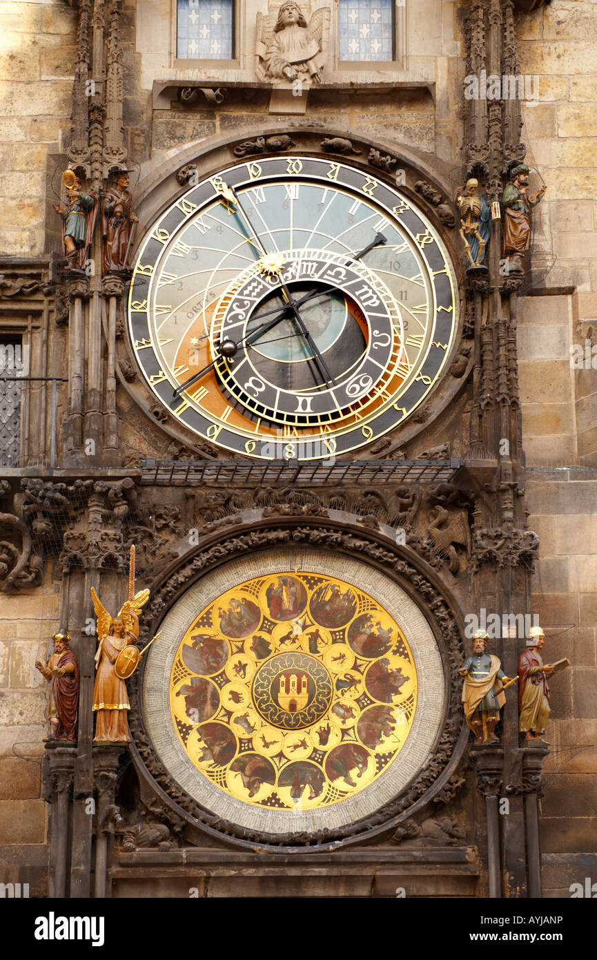 Astronomical Clock on the old town hall Prague Stock Photo Alamy