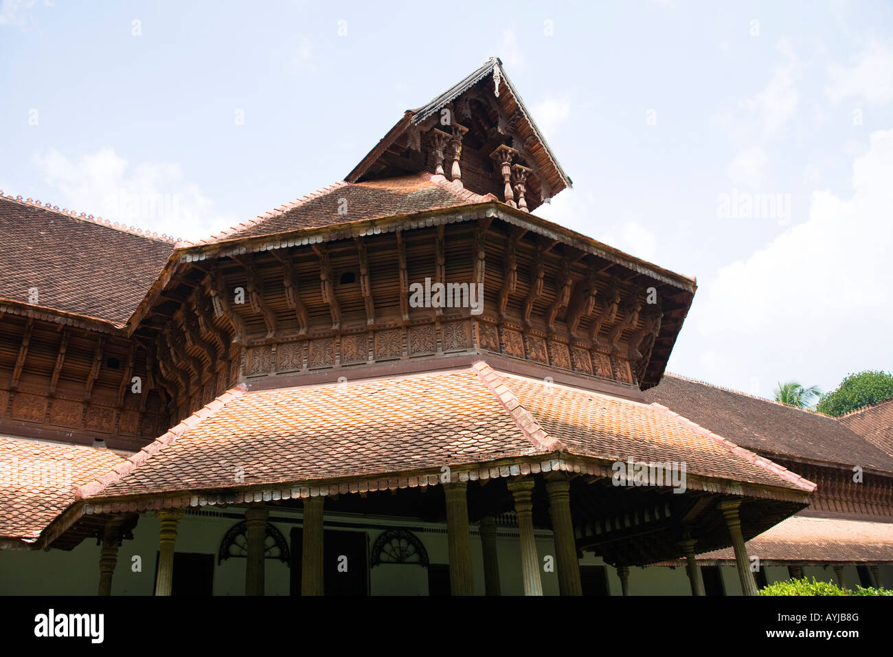 Roof of Puttan Malika Palace Museum, Trivandrum, Kerala, India Stock Photo