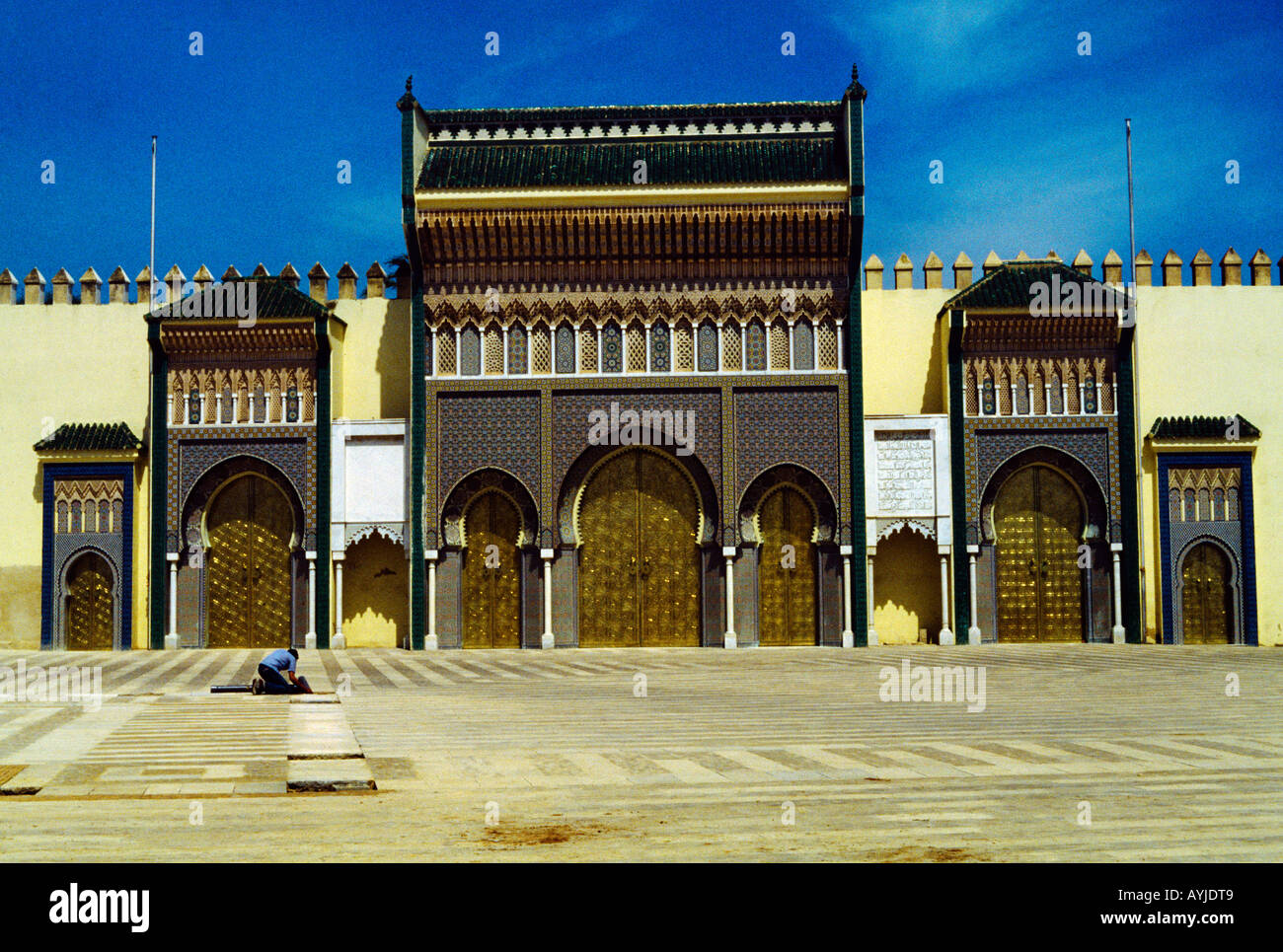 Fes Morocco Golden Gateway Kings Palace Stock Photo