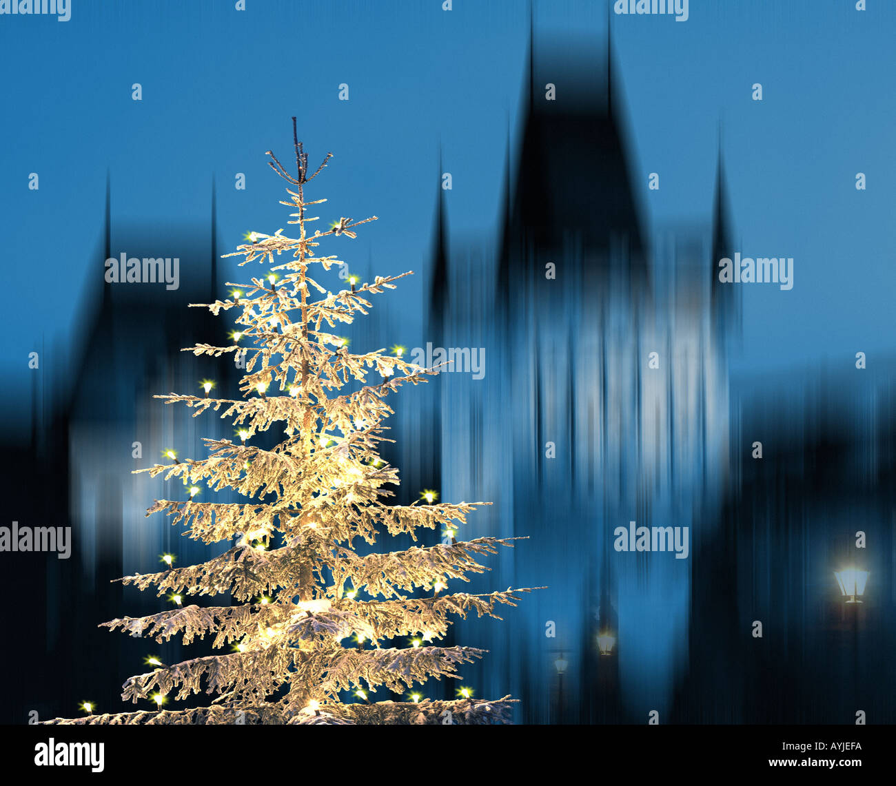 CZ - PRAGUE: The Old Town seen from Charles Bridge (Digital Art) Stock Photo
