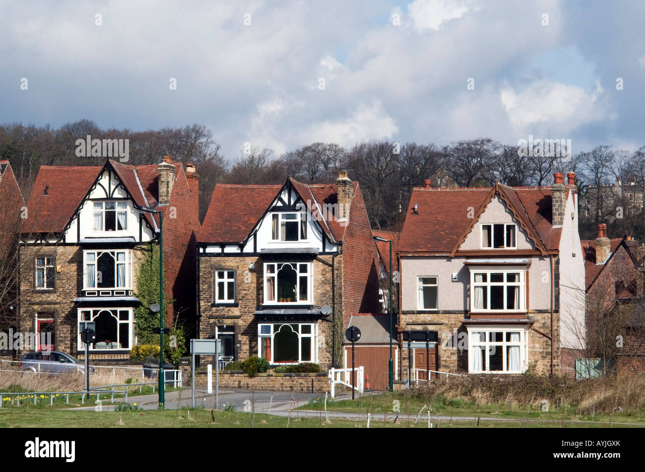 Large detached Edwardian houses in Sheffield great Britain Stock Photo Alamy
