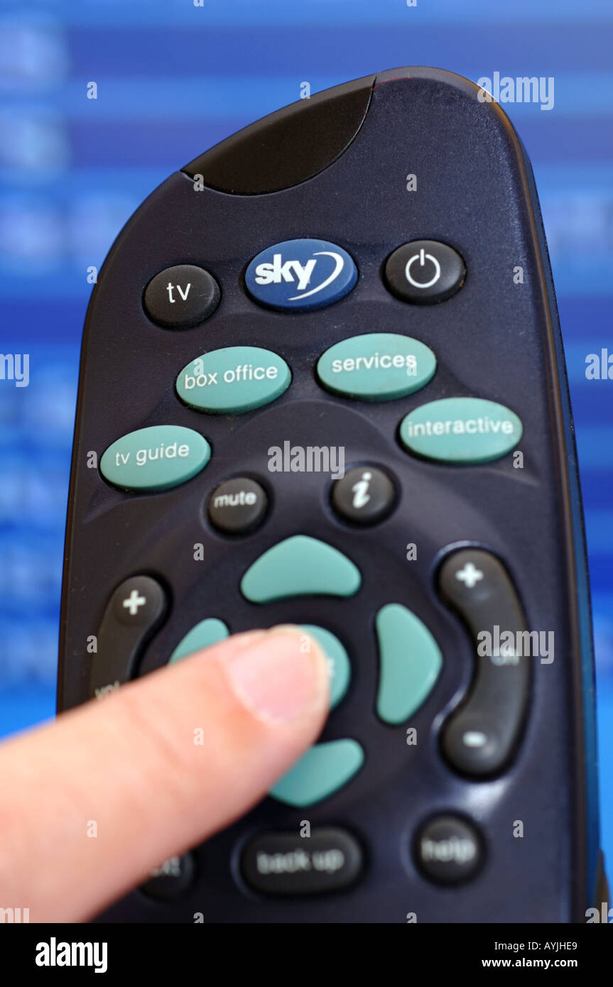 Sky satellite television remote hand controller Stock Photo Alamy