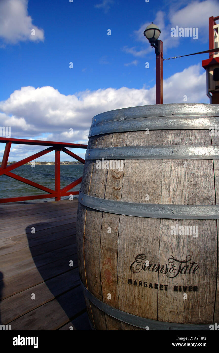 Wine barrel from Evans and Tate winery Margaret River region Western Australia Stock Photo Alamy