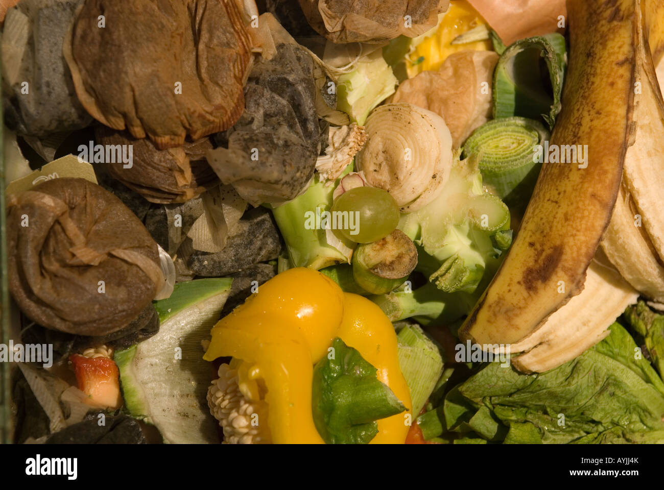waste green food in a kitchen compost bin Stock Photo Alamy