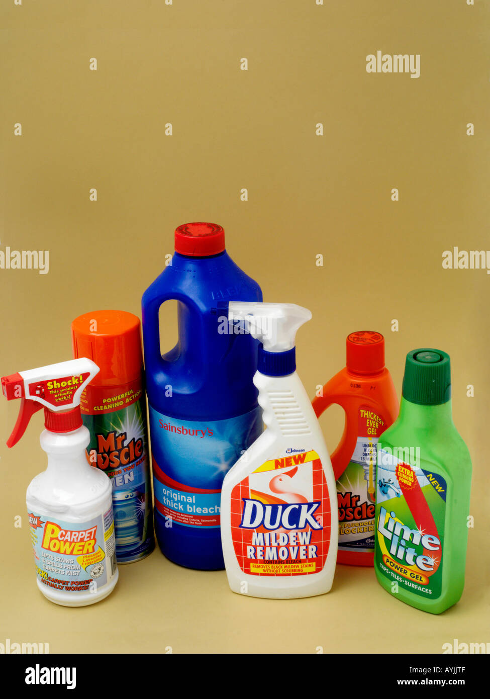 Selection of Household Cleaners and Bleaches Stock Photo Alamy