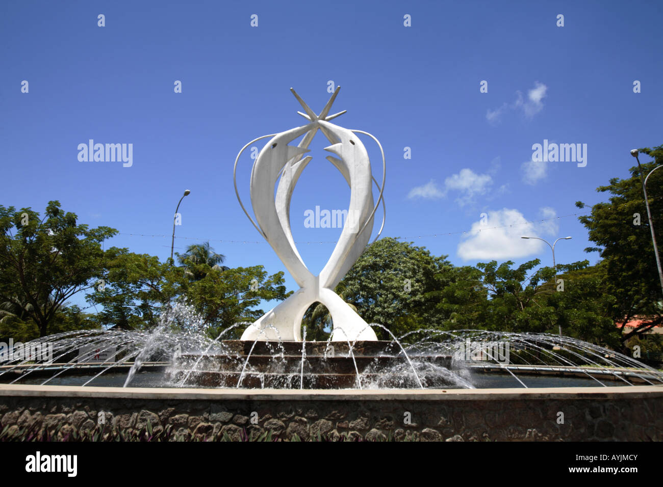 Monument Fountain in Victoria, Mahe, Seychelles Stock Photo