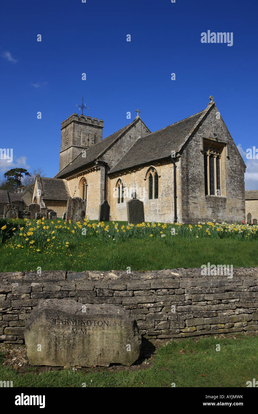 The Church at Farmington in the Cotswolds on a spring day Stock Photo Alamy