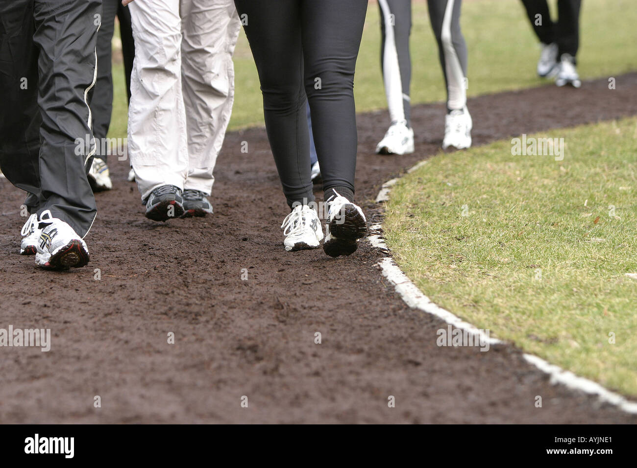 Beine von Joggern Stock Photo