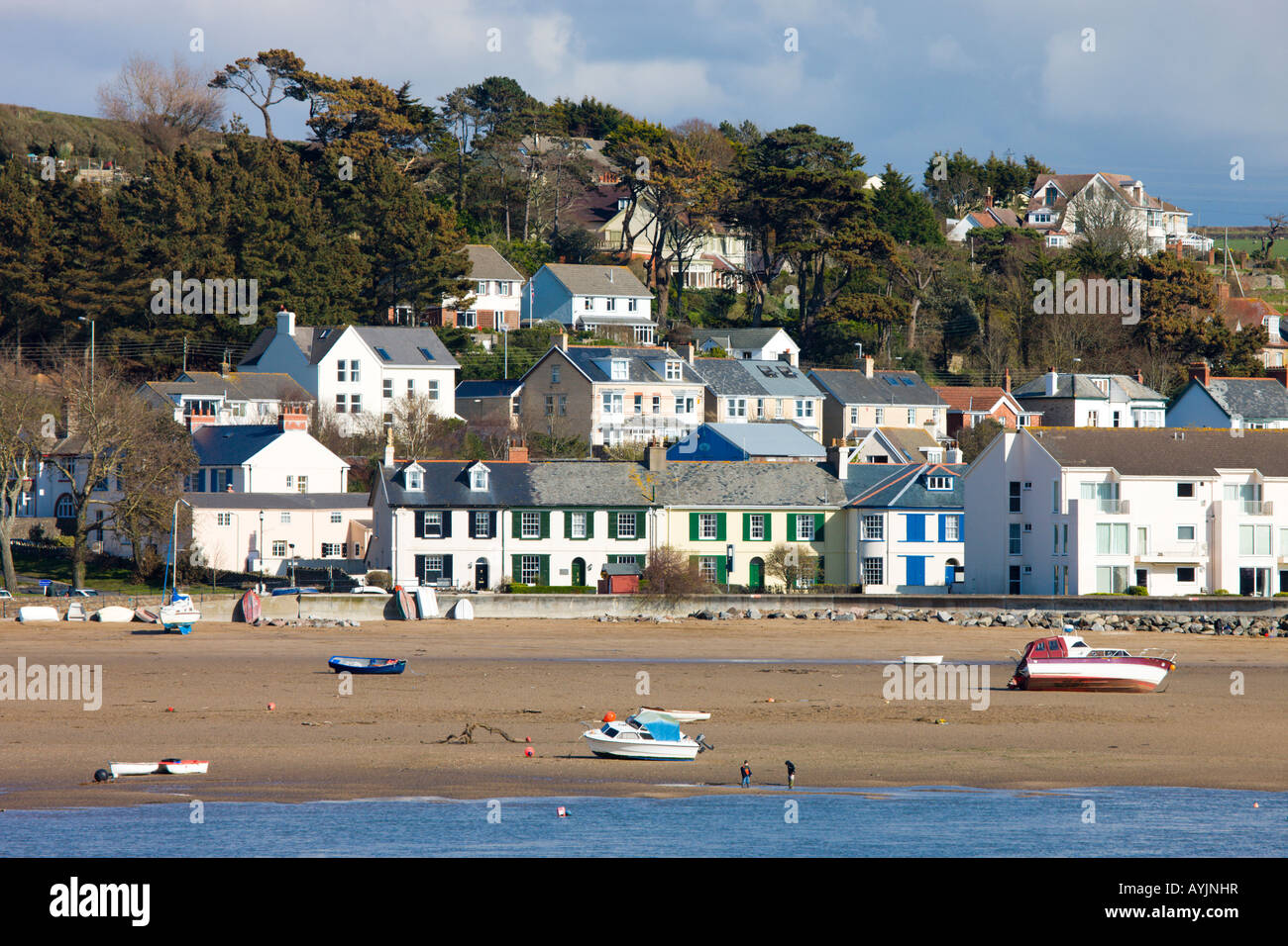 Devon village of Instow from across the water at Appledore Stock Photo