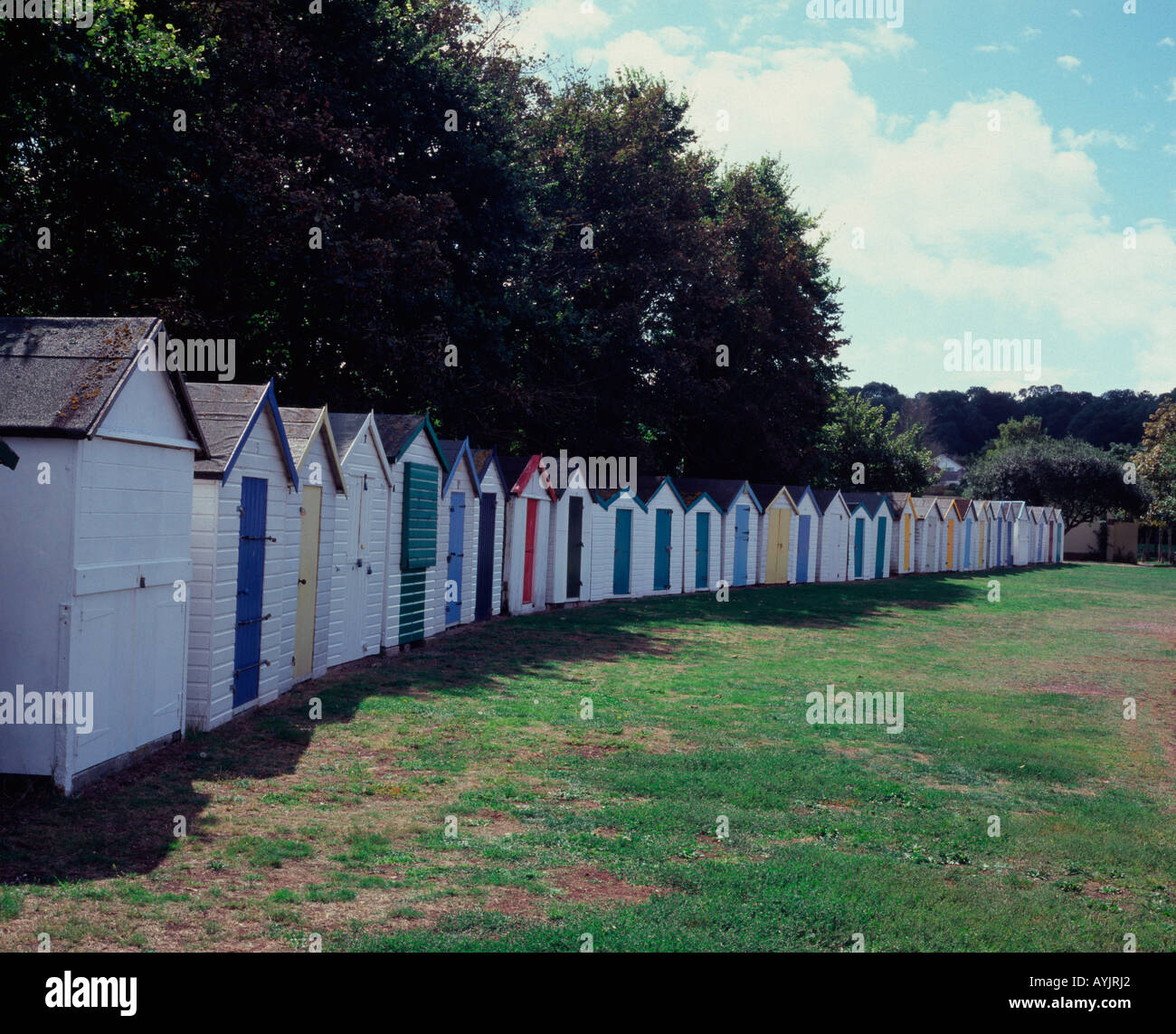 Beach huts at Broadsands Beach, near Brixham Devon, UK Stock Photo Alamy