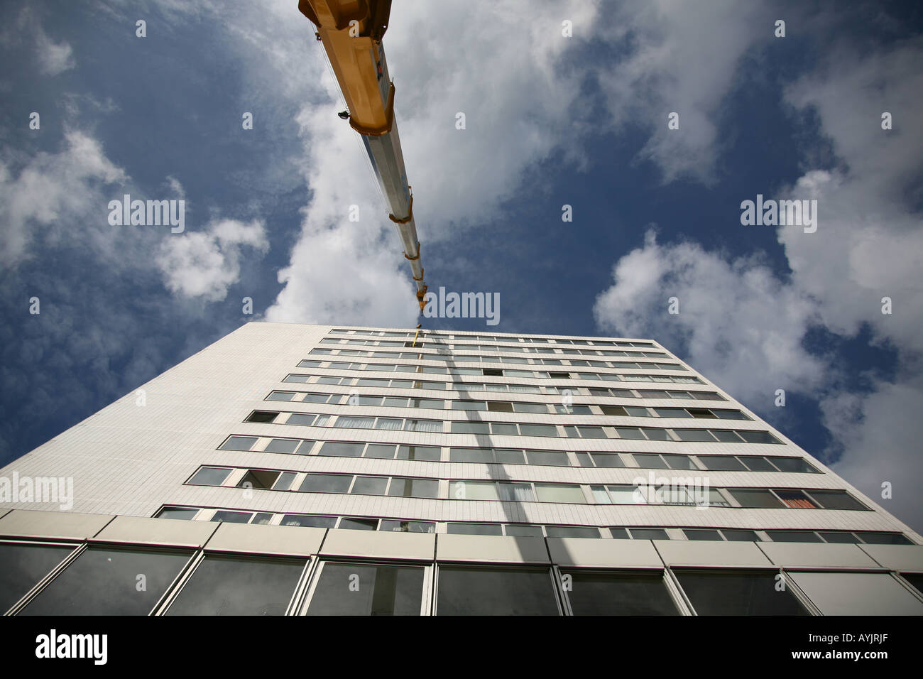 Working on a crane Stock Photo