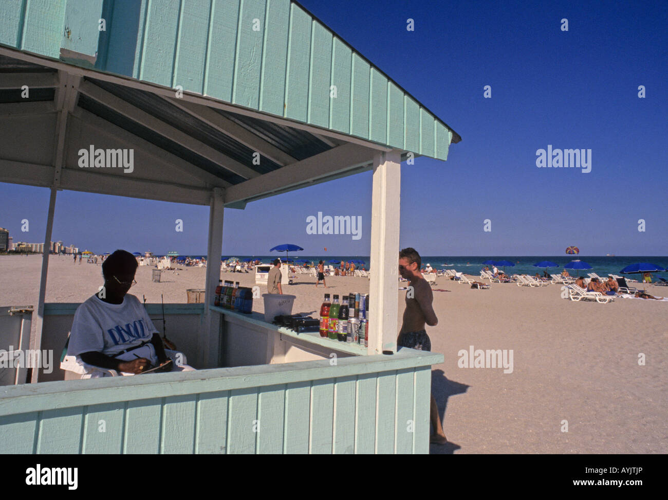 beverage kiosk in Miami Beach SoBe Miami Florida USA Stock Photo
