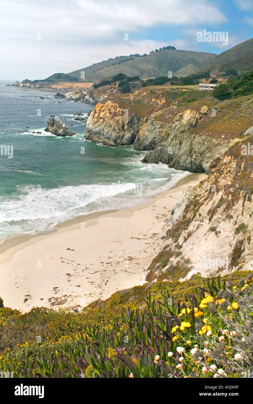 Scenic view of northern california coast and ocean near Monterey Stock Photo