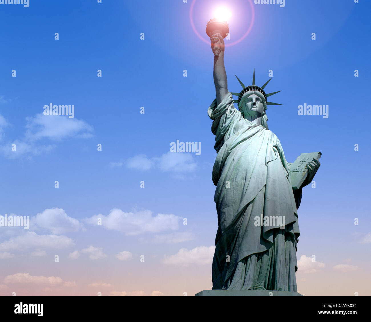 USA - NEW YORK: Statue of Liberty on Liberty Island Stock Photo